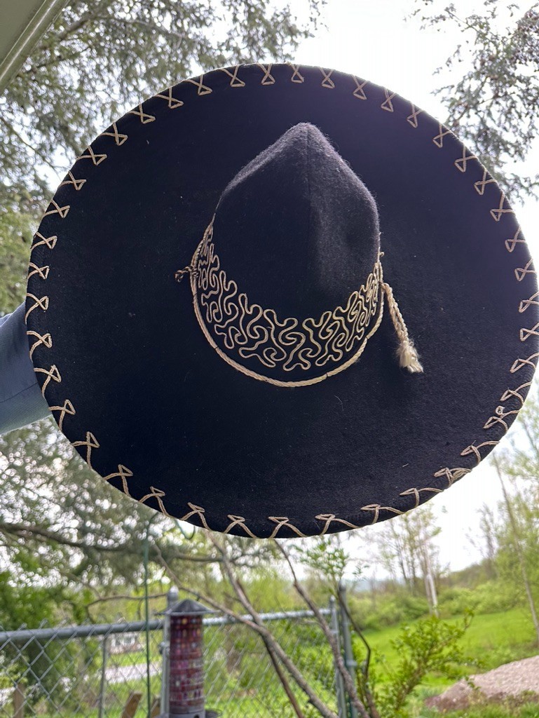 Authentic Black Felt Mariachi Sombrero Charro Hat Embroidered Authentic Black Felt Mariachi Sombrero Charro Hat Embroidered