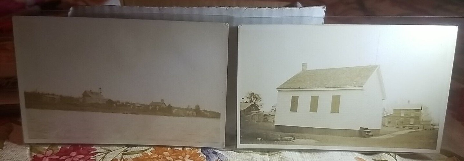 Two Eagle Harbor MI 1930 Shoreline LIGHTHOUSE and BUILDINGS UNUSED RPPC postcard Two Eagle Harbor MI 1930 Shoreline LIGHTHOUSE and BUILDINGS UNUSED RPPC postcard