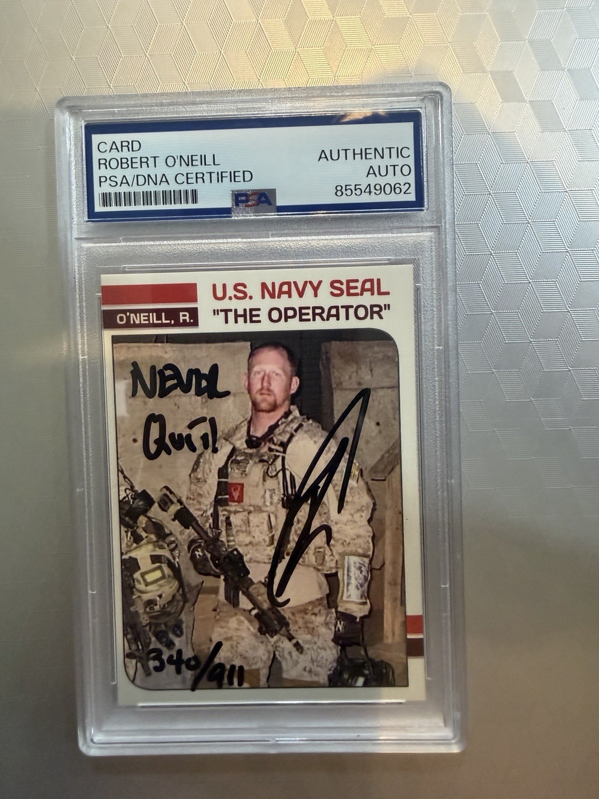 Robert O'Neill U.S. Navy SEAL Seal Team Six The Operator Auto Card #6 PSA 2011 Robert O'Neill U.S. Navy SEAL Seal Team Six The Operator Auto Card #6 PSA 2011