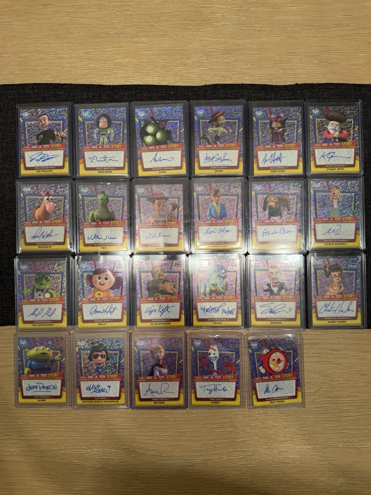 2025 topps 30 years of toy story cards lot of 23/29 of /75 Auto