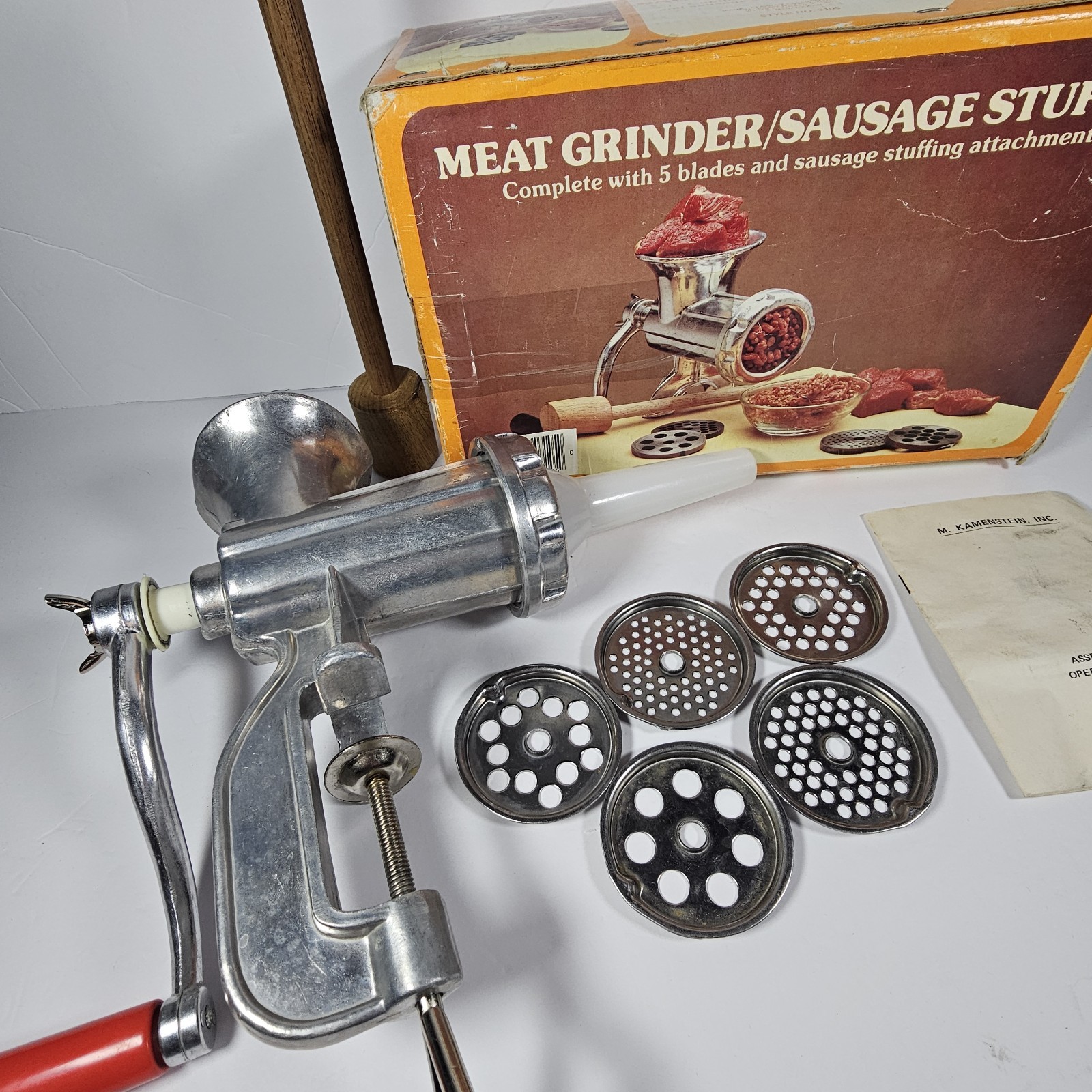 Vintage 1982 MK Meat Mate Meat Grinder Sausage Stuffer 3105 Complete w/ Box