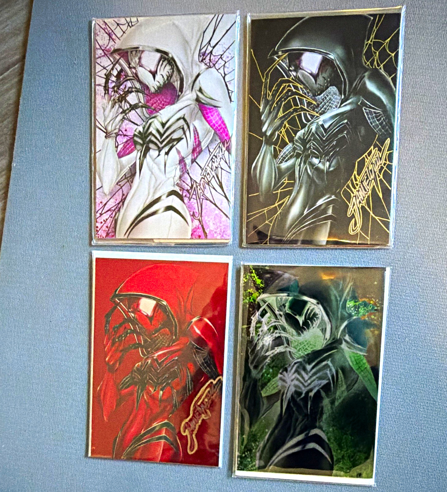 2018 Marvel Masterpieces Spider-Gwen 4-Card Lot Signed (3/4) Tyndall AP METALS