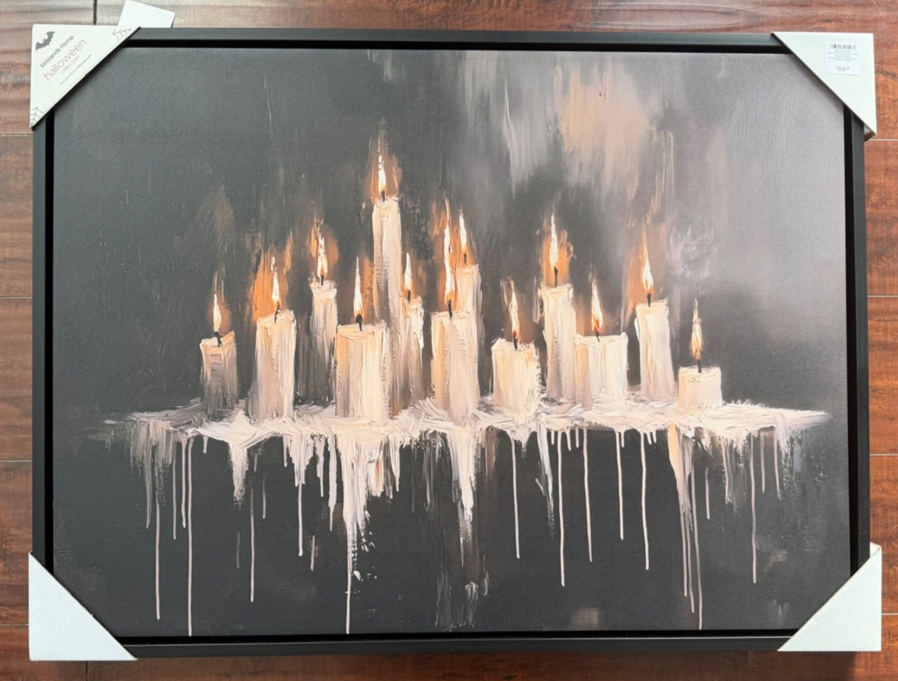 Spooky LED Candle Framed Wall Art Halloween 31 x 23 Viral