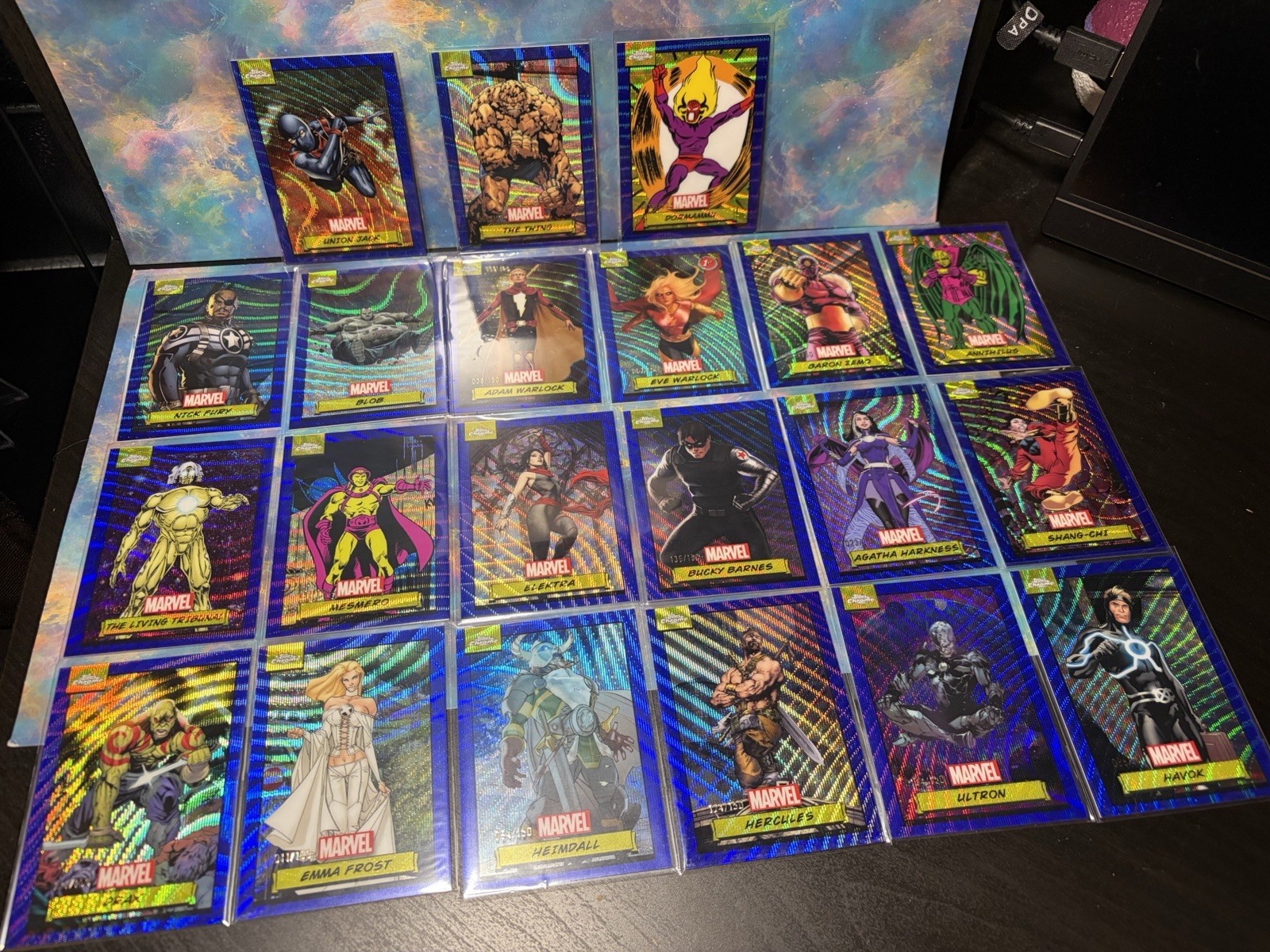 2024 Topps Chrome Marvel Blue Wave /150 Refractor Lot (21) 2024 Topps Chrome Marvel Blue Wave /150 Refractor Lot (21)