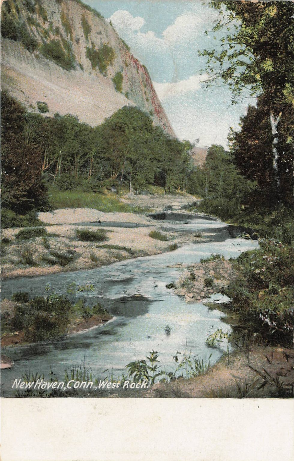 New Haven, CT West Rock River Scene Postcard Hugh C Leighton Co. Germany Print New Haven, CT West Rock River Scene Postcard Hugh C Leighton Co. Germany Print