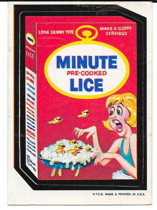 Wacky Packs Series 1 Minute lice White Back 1973 Topps
