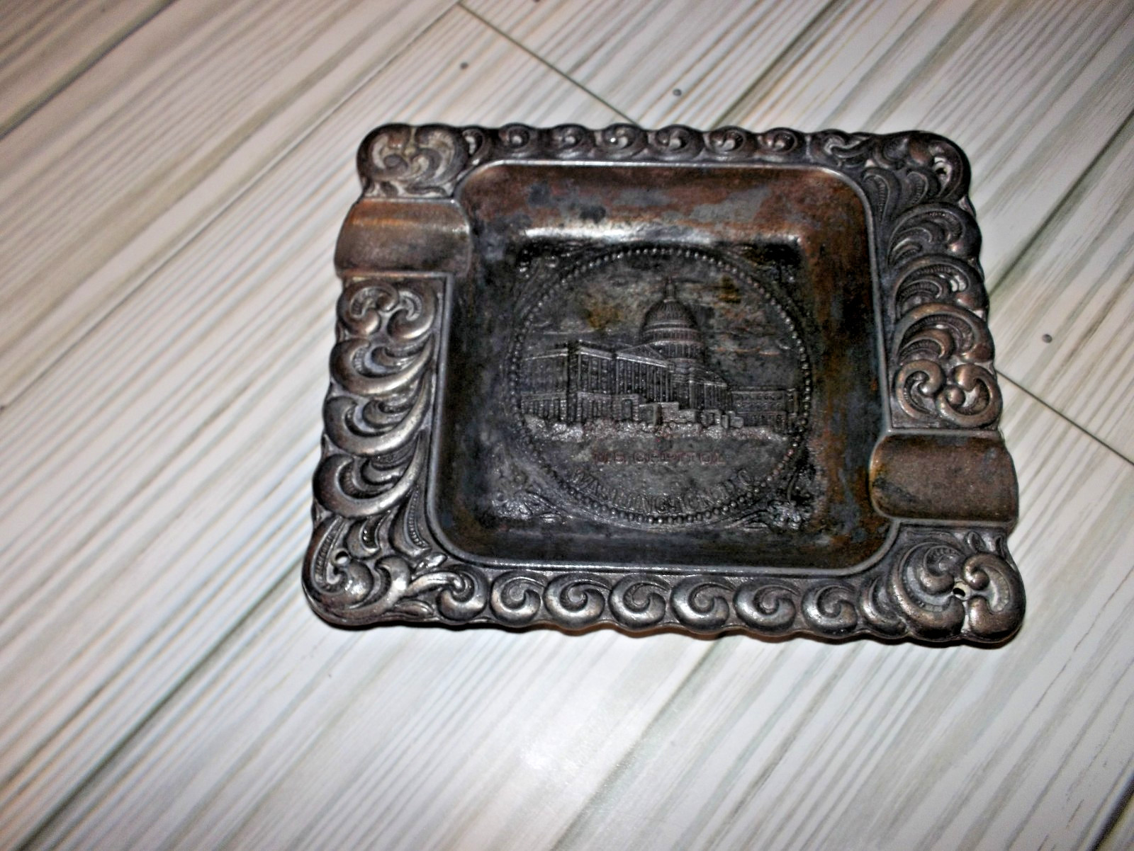 Vintage Copper Souvenir Ash Tray 40-50s Washington Capital USA Made