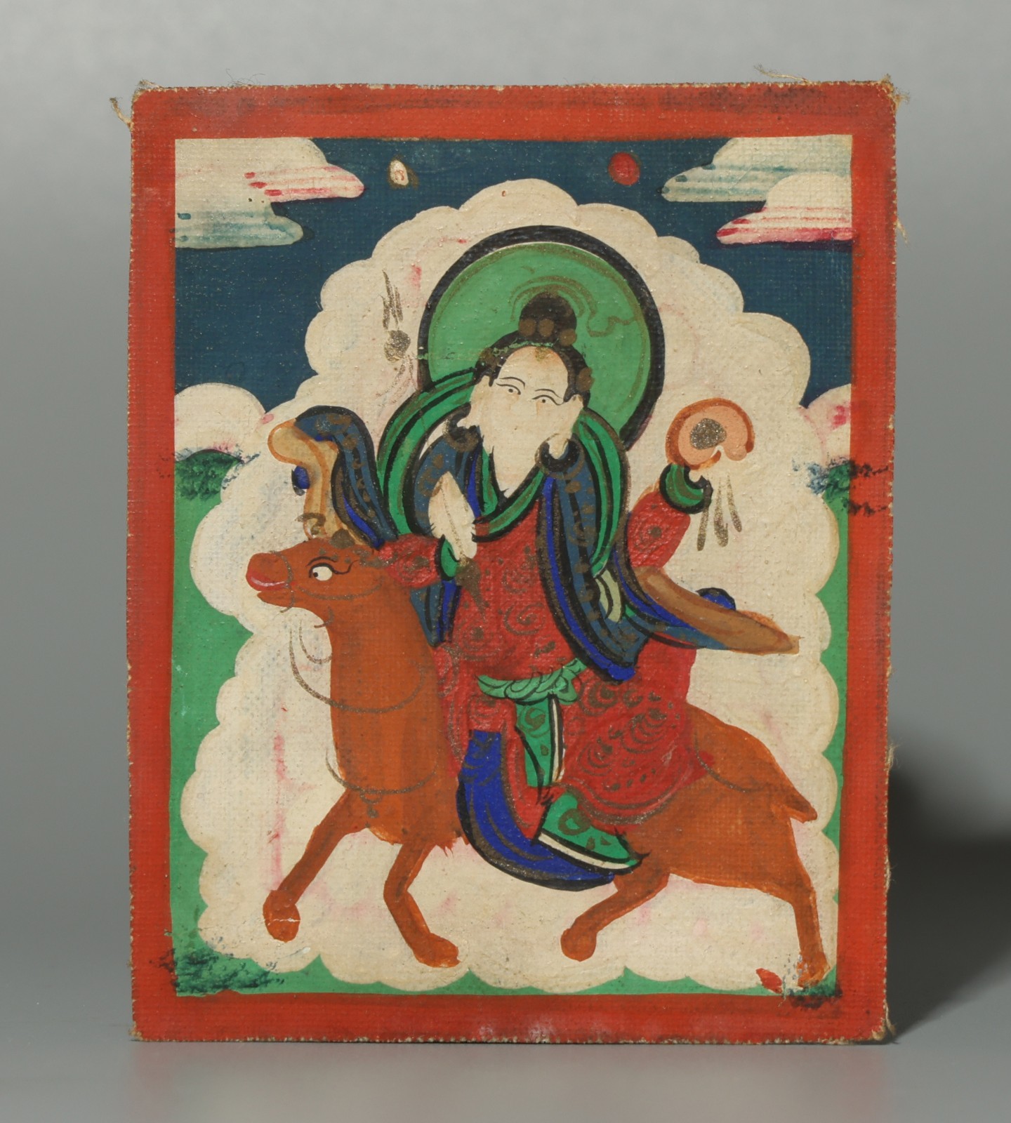 Tibet 19th Cen Antique Tsaklis Thangka Chopen Drinzangma Crown Ornament Goddess