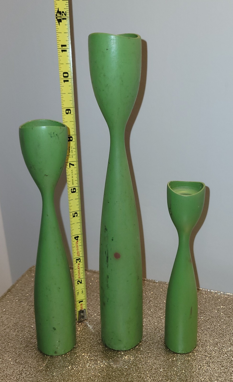 Vtg Danish Wooden Tulip 1960’s MCM Candle Sticks Set Of 3~As-found Vtg Danish Wooden Tulip 1960’s MCM Candle Sticks Set Of 3~As-found