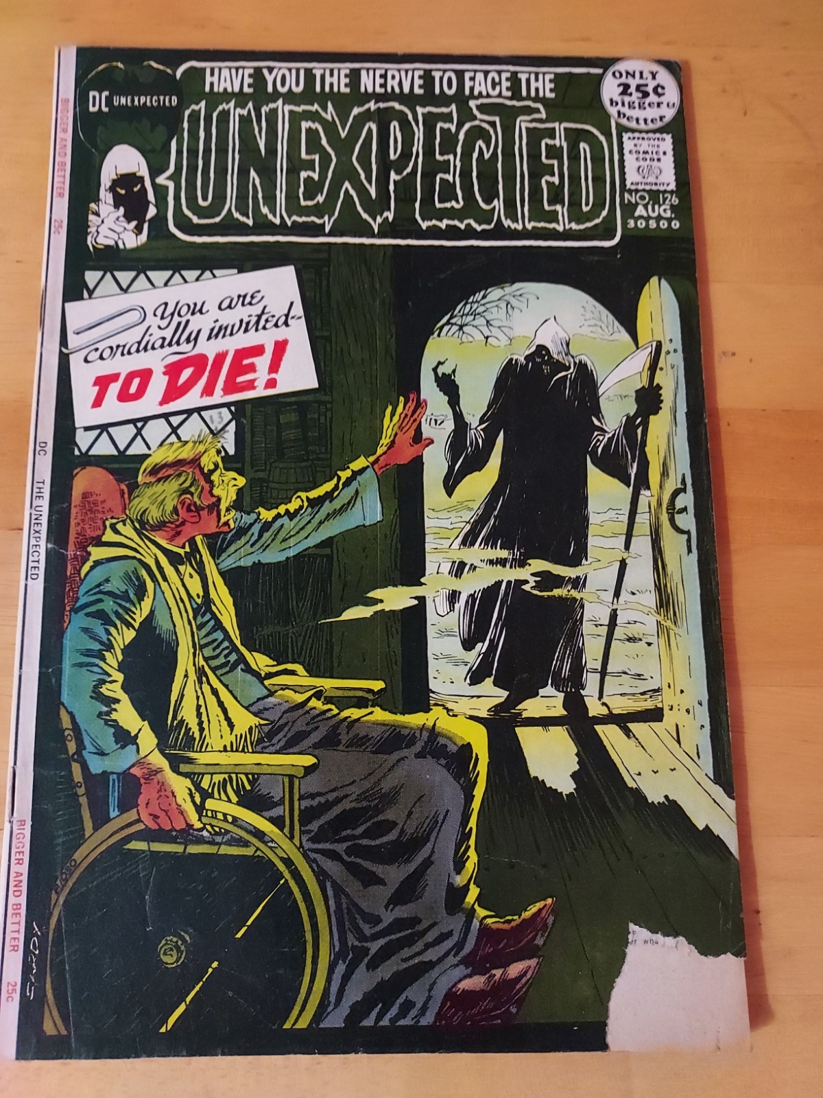 The Unexpected #126 DC Comics Nick Cardy Grim Reaper Cover Bronze Age Horror Rip