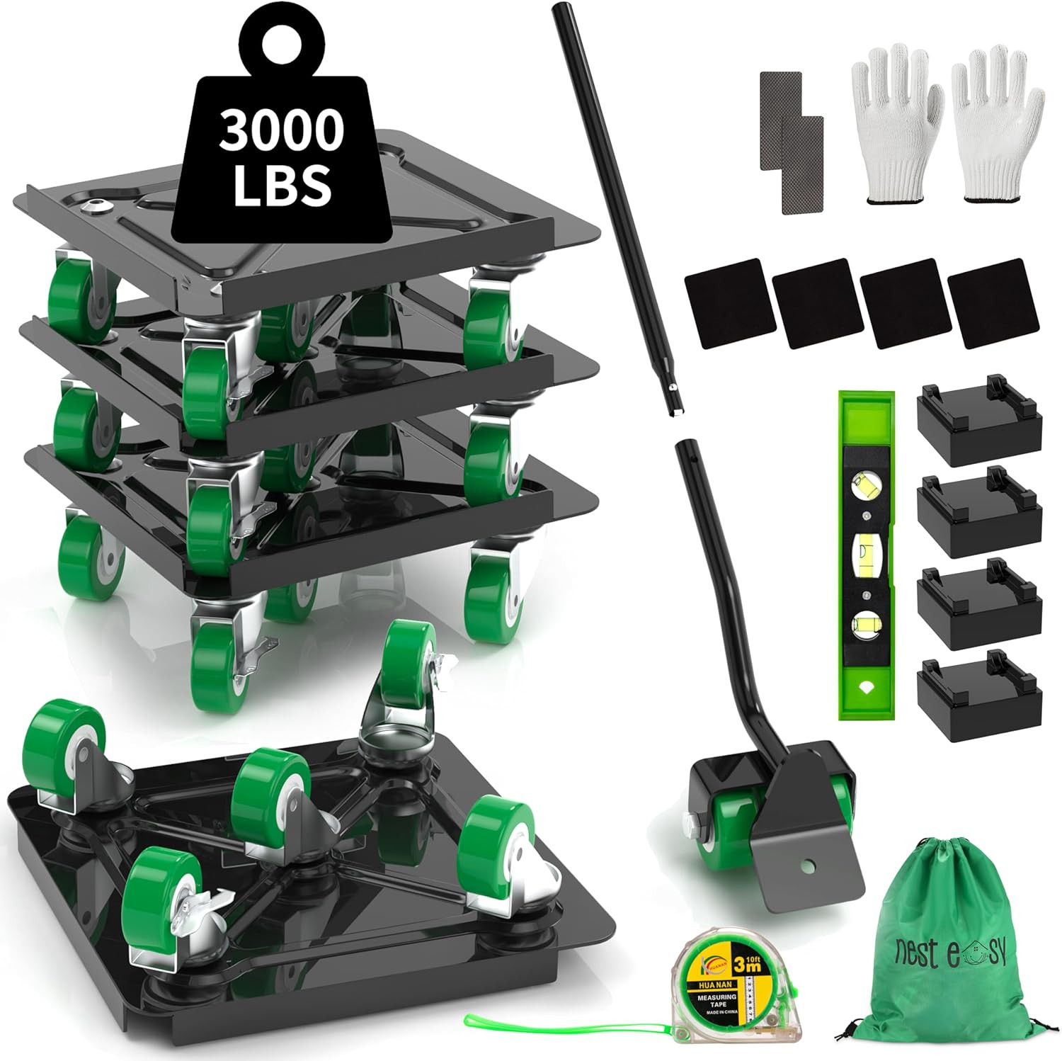 Heavy Duty Furniture Dolly 360 Rotate 5 Wheels 3000 Lbs Capacity 5.3X5.3 In Heavy Duty Furniture Dolly 360 Rotate 5 Wheels 3000 Lbs Capacity 5.3X5.3 In