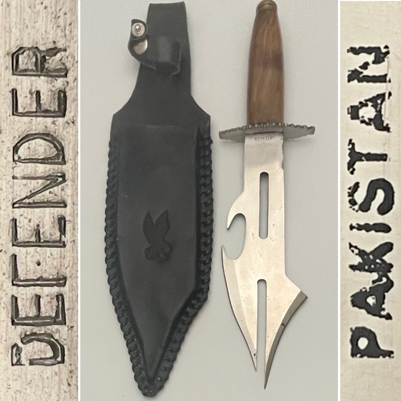 Defender by Frost Cutlery 12.5” Fantasy Fixed Blade Knife w/Wood Handle & Sheath Defender by Frost Cutlery 12.5” Fantasy Fixed Blade Knife w/Wood Handle & Sheath