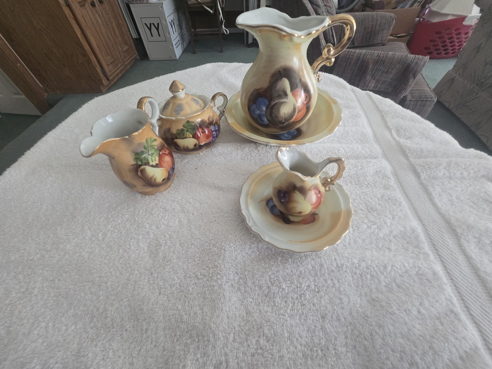 Vintage Enesco Hand Painted Gold Trim Procelain Sets Vintage Enesco Hand Painted Gold Trim Procelain Sets