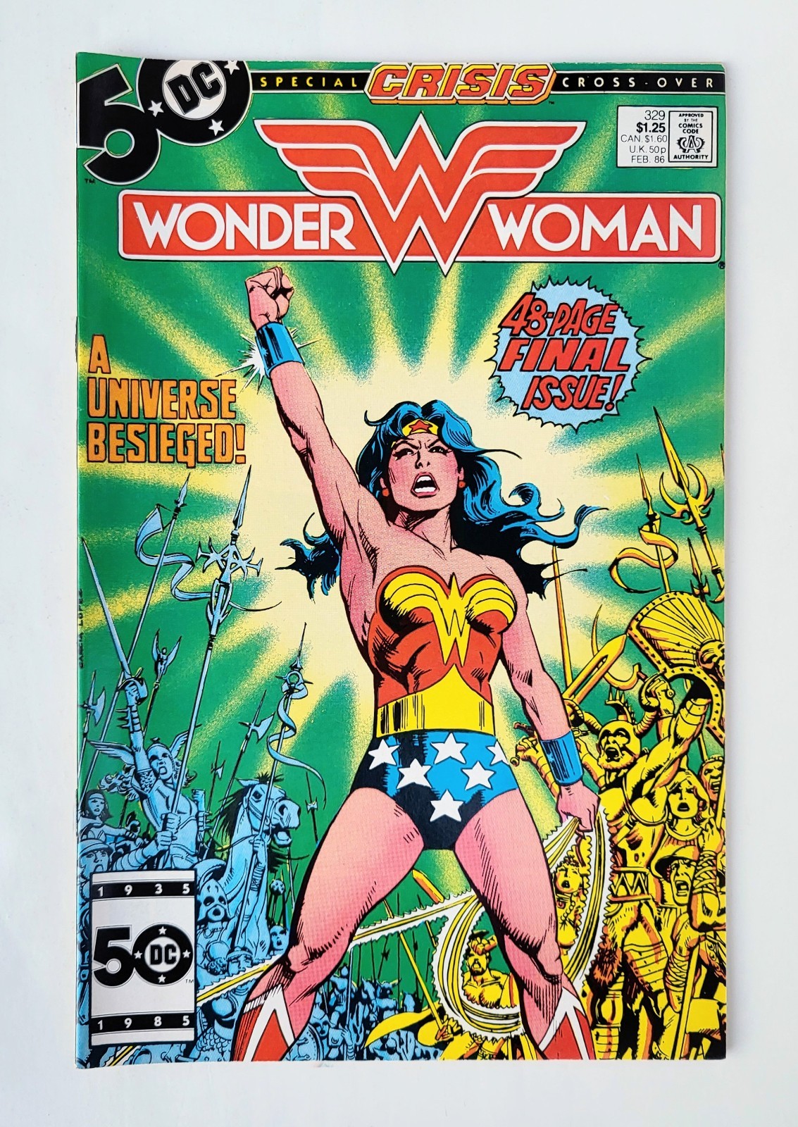 Wonder Woman #329 Vol. 1 Final Issue 1986 DC Crisis Crossover High-Grade VF+