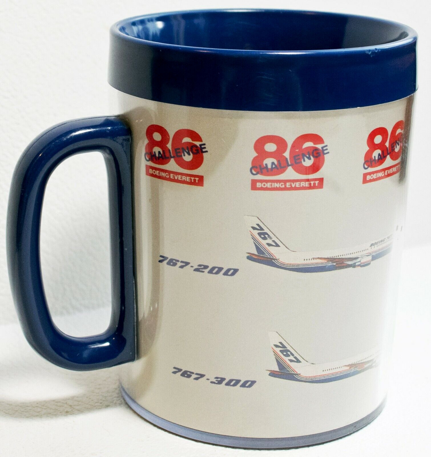 Vintage Thermo Serv Everett 86 Challenge Boeing 747 767 Airplane Coffee Mug