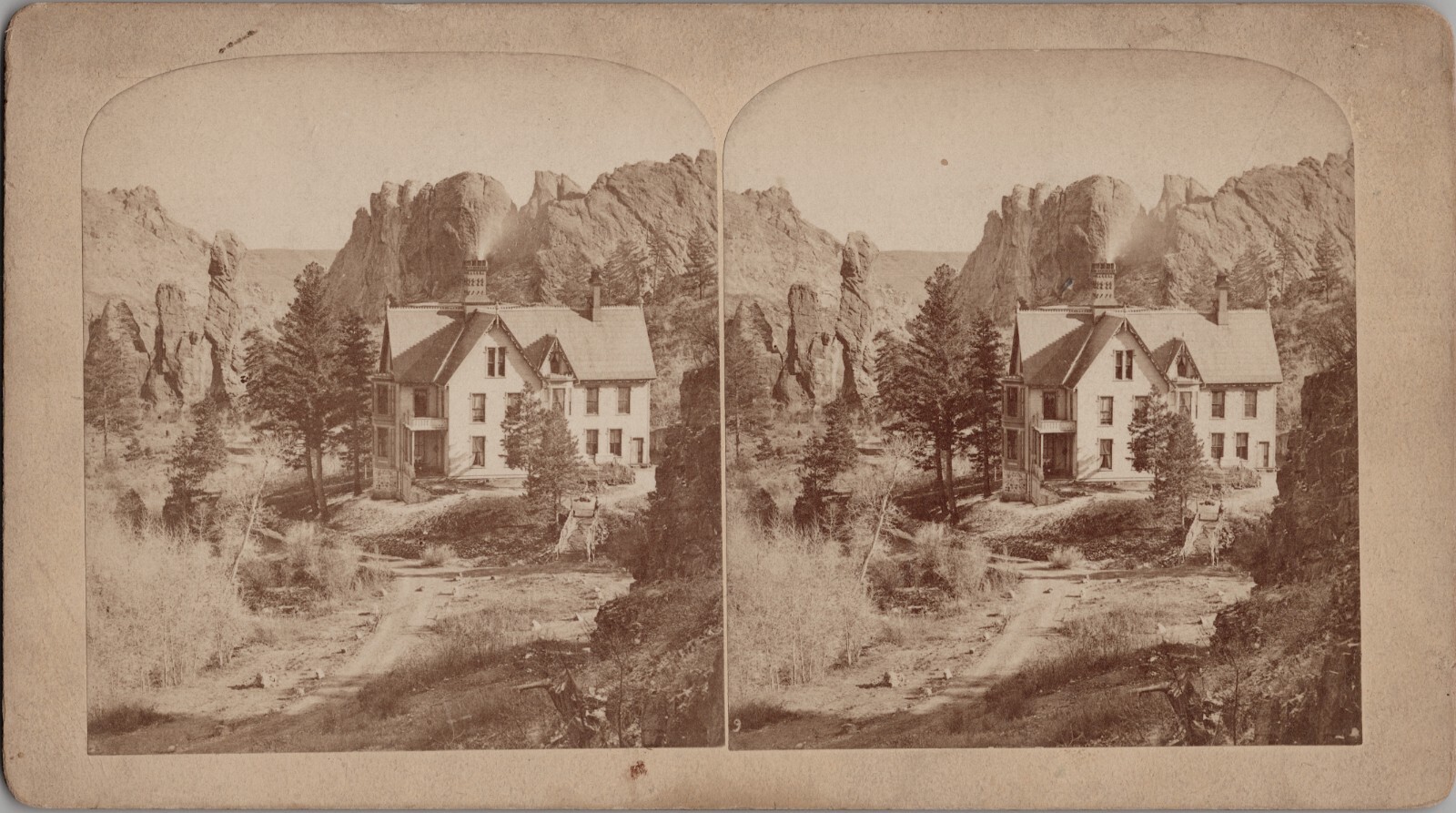 Rare B. H. Gurnsey Stereoview Residence of Gen. Wm. J. Palmer, Glen Eyrie Rare B. H. Gurnsey Stereoview Residence of Gen. Wm. J. Palmer, Glen Eyrie