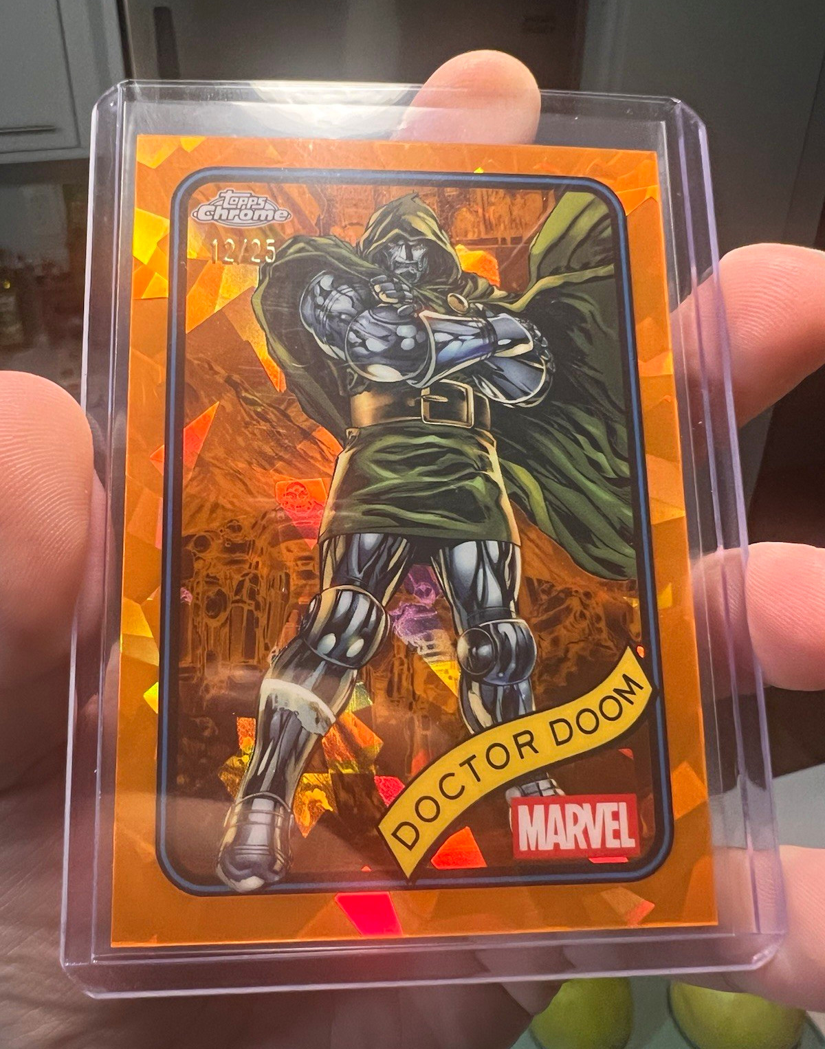 2025 Topps Chrome Marvel Sapphire Doctor Doom #148 Orange Refractor /25