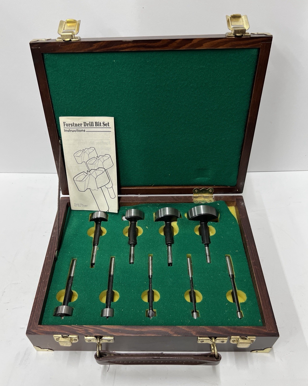 Vintage Forstner Drill Bit Set In Wooden Box 