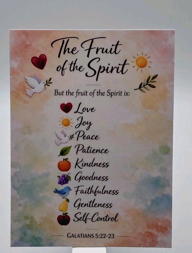 THE FRUIT OF THE SPIRIT Christian Scripture Prayer Holy Bible Card Gift THE FRUIT OF THE SPIRIT Christian Scripture Prayer Holy Bible Card Gift