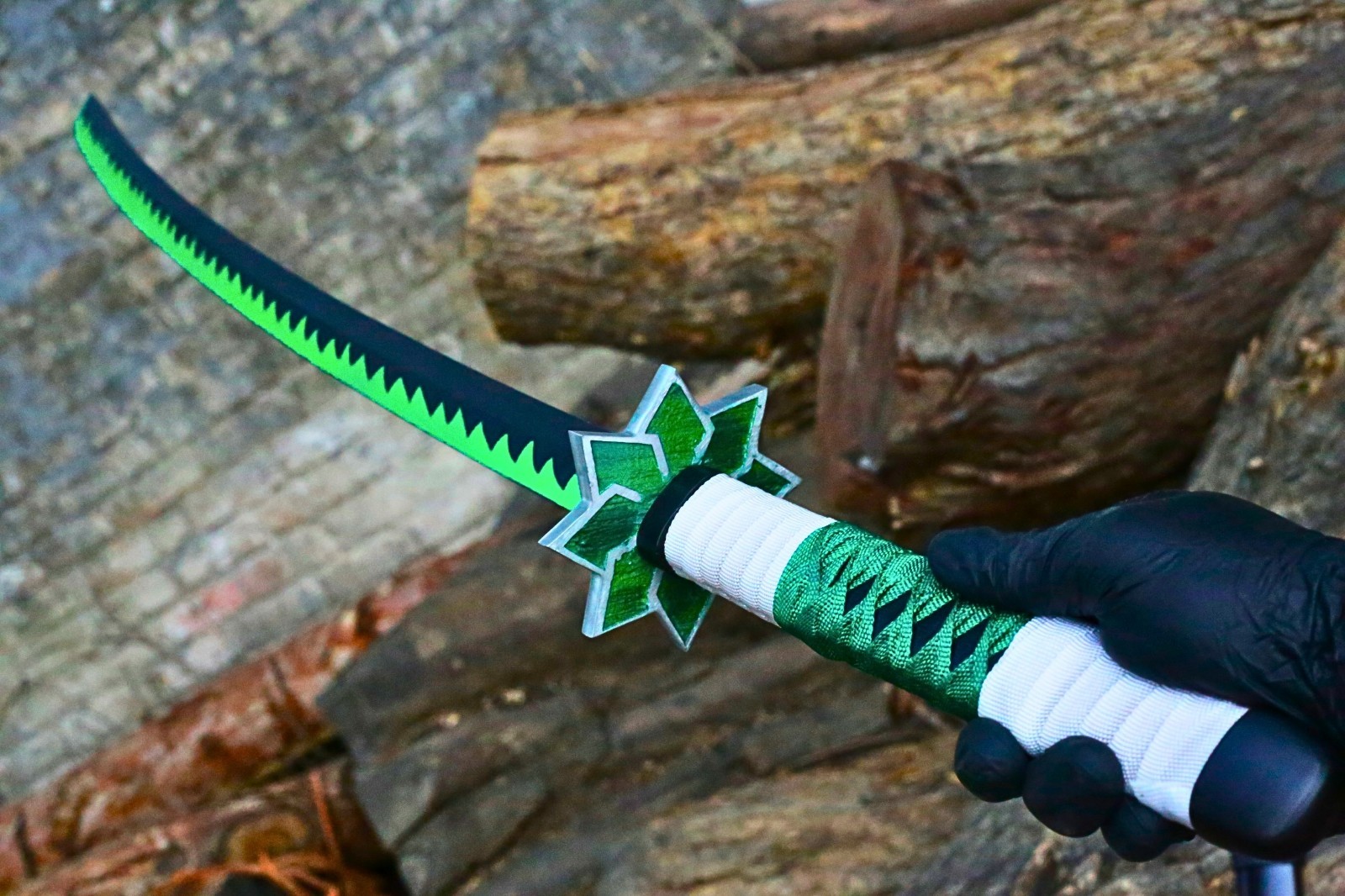 Handmade Cosplay Katana Samurai Sword, Demon Slayer Sword Shinazugawa Sanemi