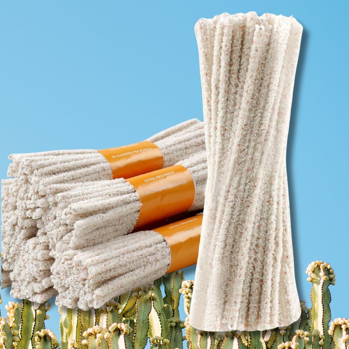 300PCS 6 Inch Pipe Cleaners Bulk Cotton Wire Spikes Pipe Cleaning Brushes