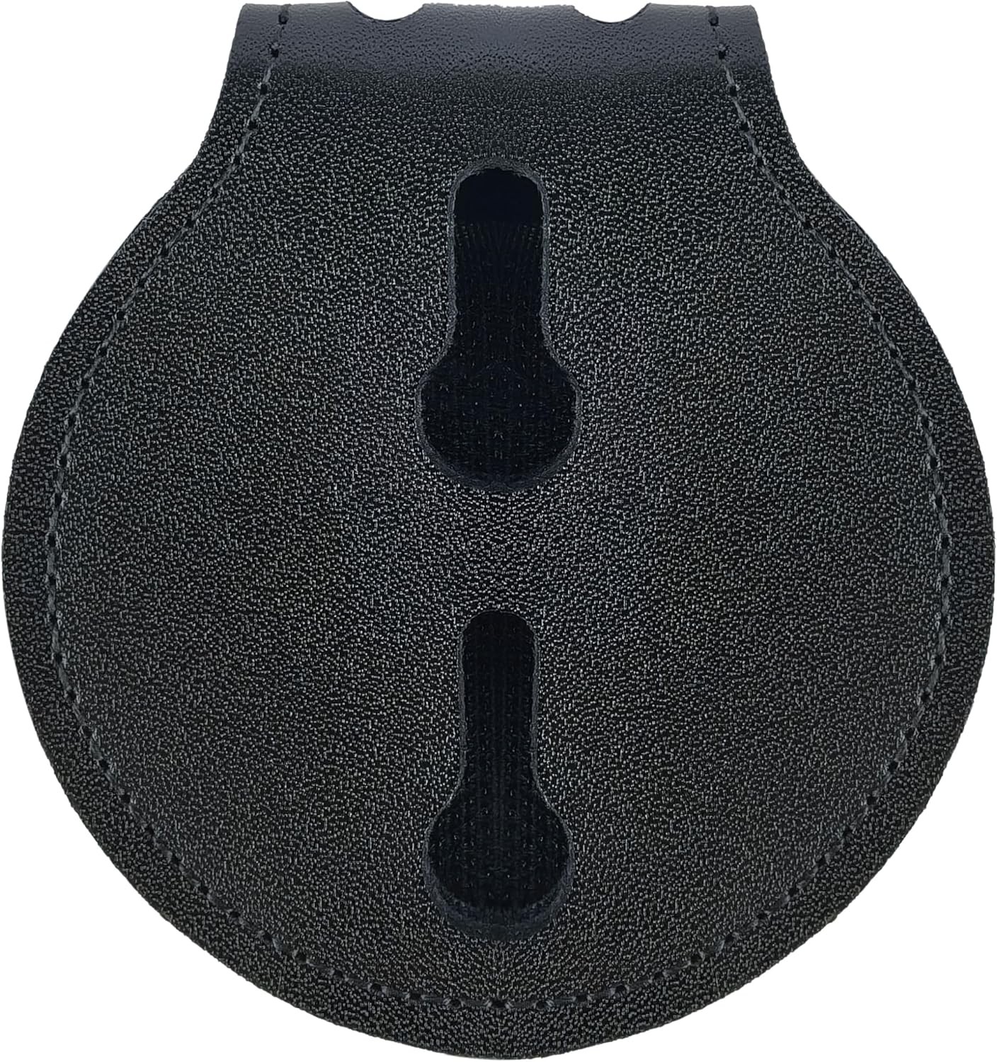 Black Cowhide Universal Police Badge Holder, Sheriff\'s Holder Round Black Cowhide Universal Police Badge Holder, Sheriff\'s Holder Round