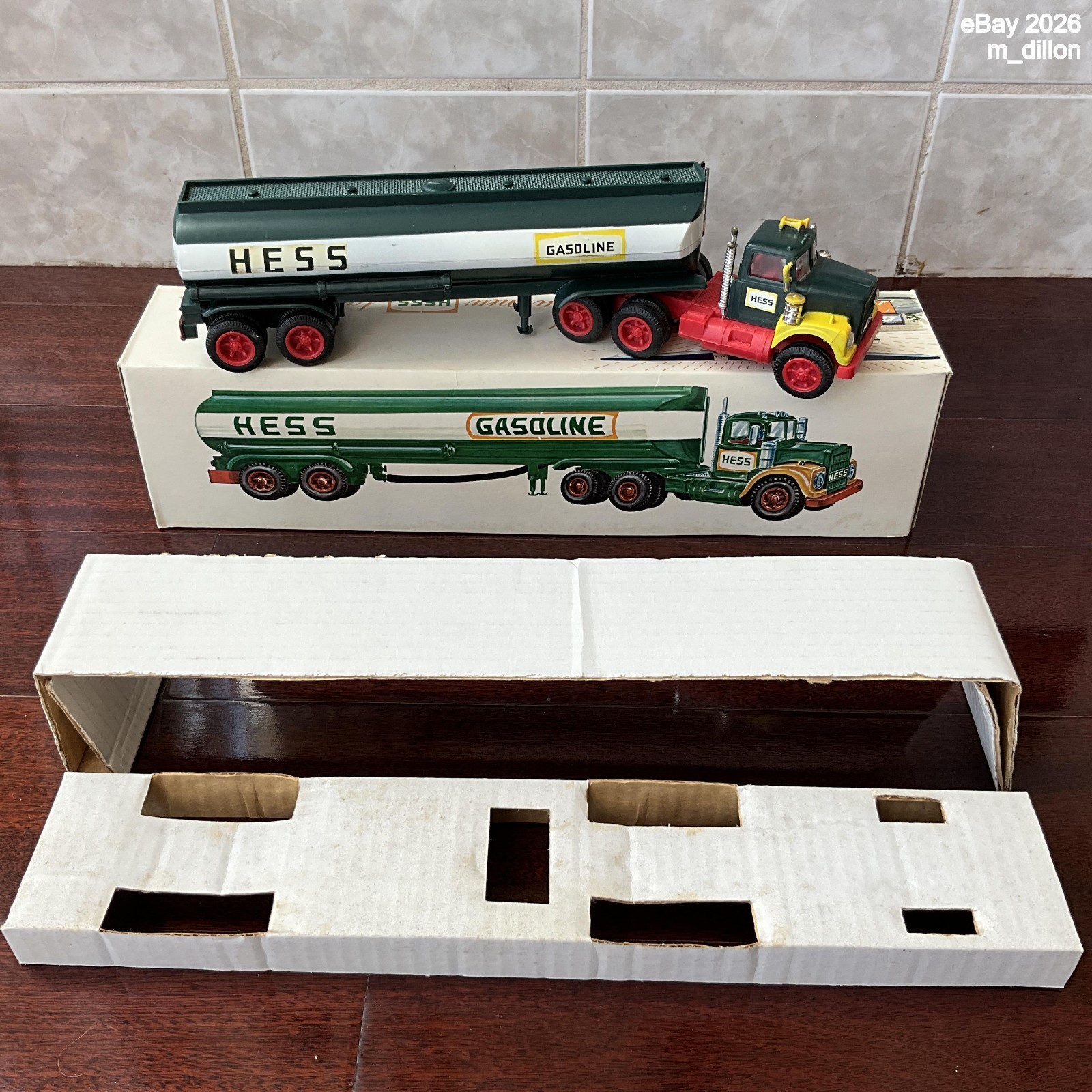 Nice 1968 Hess Toy Tanker Truck in Original Box w/ Both Inserts, Headlights Work