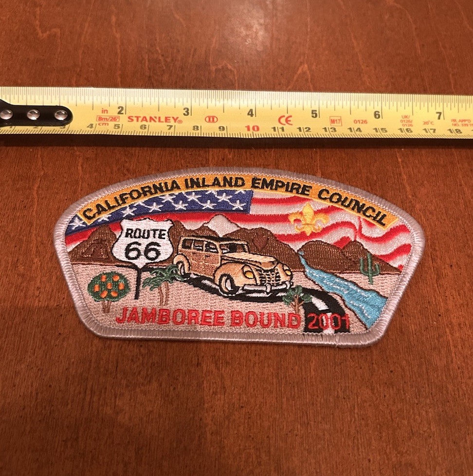 2001 BSA California Inland Empire Council Jamboree Bound Route 66 Scout Patch