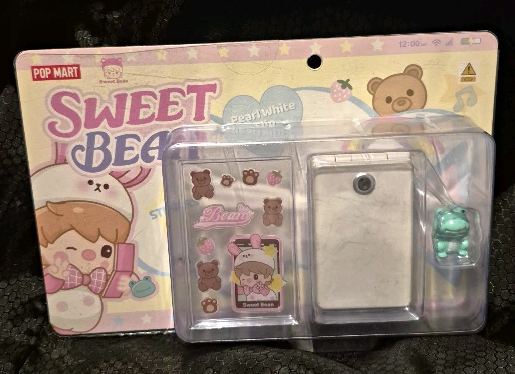 POP MART Sweet Bean Pearl White Flip Phone Figure- Out Of Production- Sealed