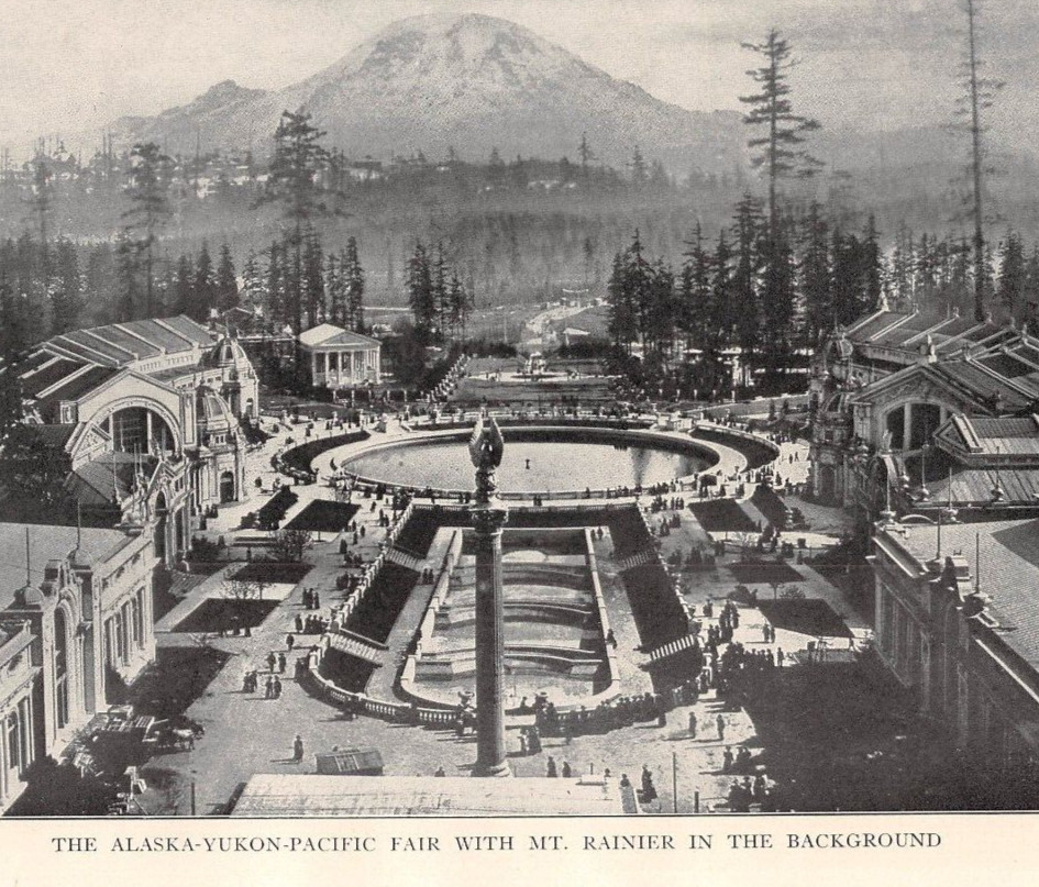 antique 1909 ALASKA YUKON PACIFIC EXPOSITION Fair Seattle WA Mt Rainier