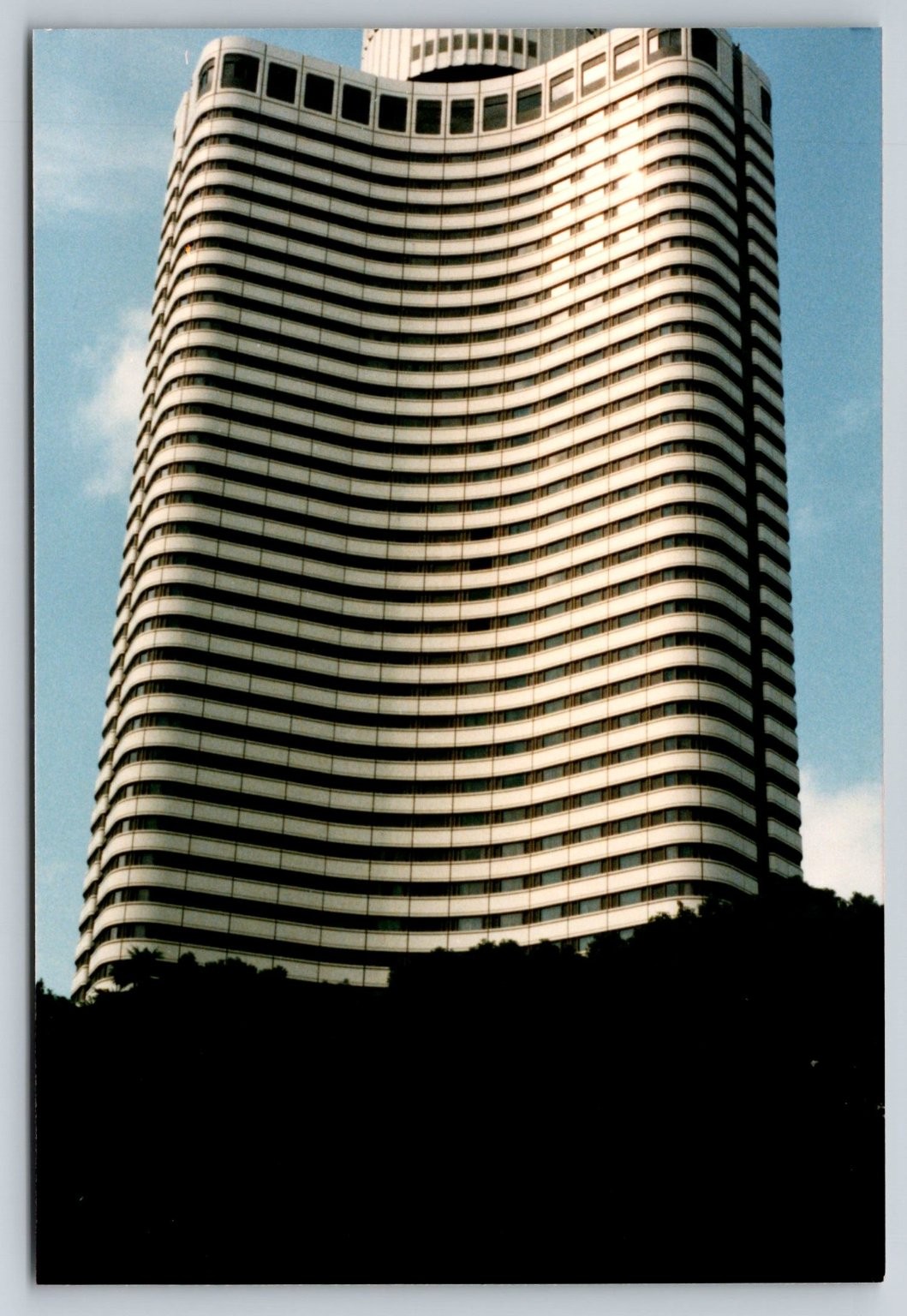 Modern Architecture 1985 Snapshot Photograph Tall Wavy Building Kodak Print