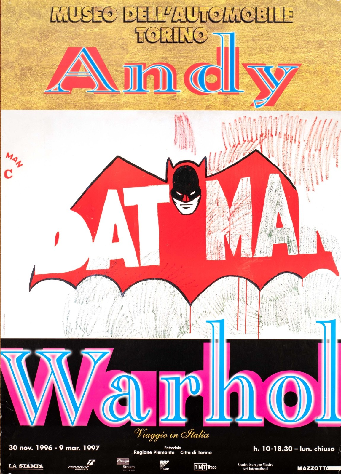 BATMAN 1997 Warhol Retrospective AT MUSEUM IN TURIN ITALY ORIGINAL PRINTING