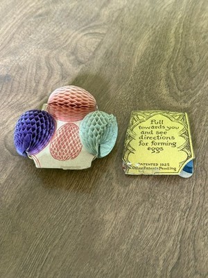 Vintage Honeycomb Paper Easter Eggs 1925 Fold Out Decoration Vintage Honeycomb Paper Easter Eggs 1925 Fold Out Decoration