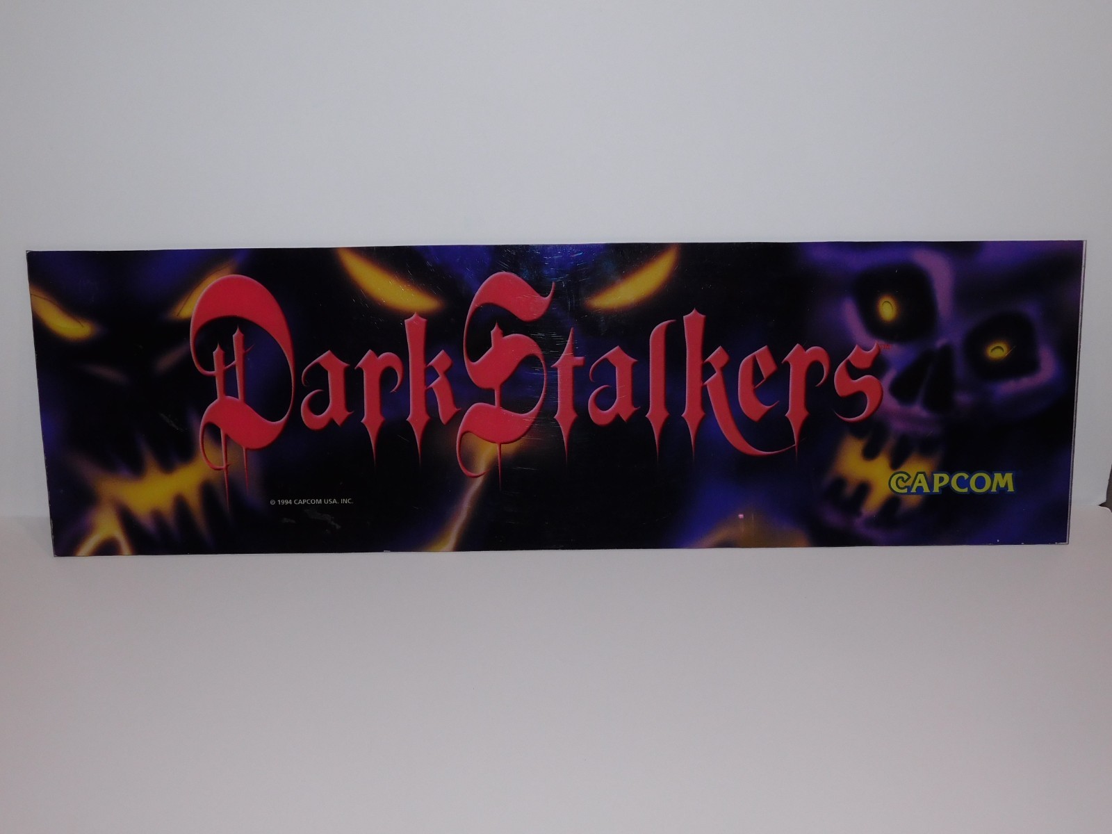 VINTAGE Original Capcom Darkstalkers Arcade Plexiglass Marquee 1994