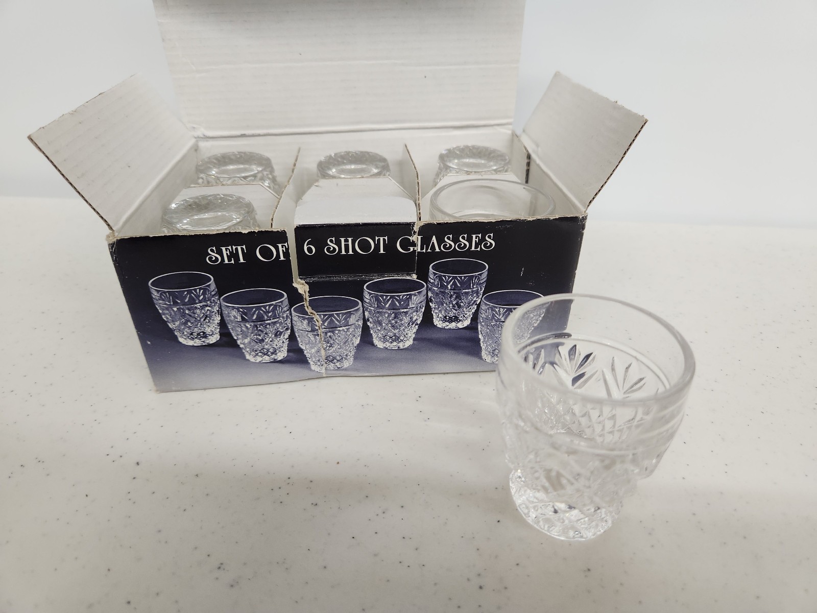 Vintage Bohemia Czech Republic 24% Lead Crystal Shot Glasses Set of 6 Box