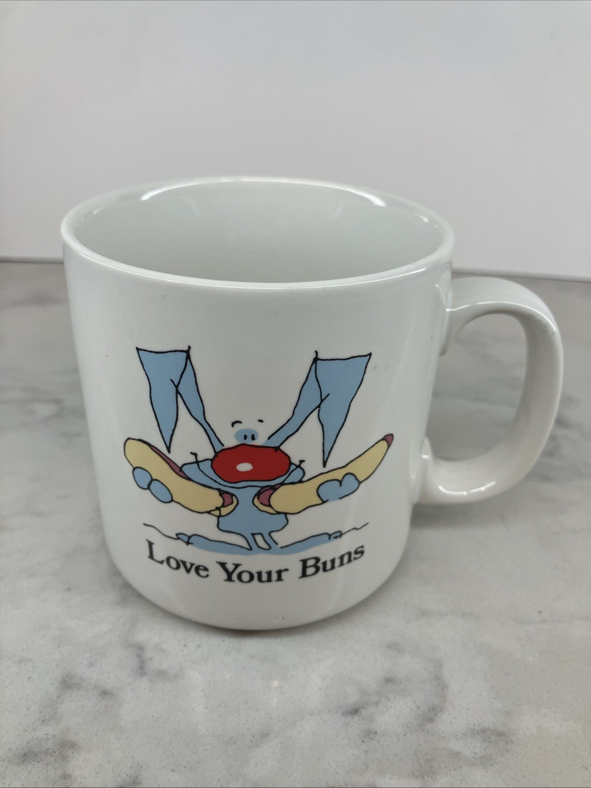 Vintage Russ Berrie Coffee Mug Love Your Buns Rabbit Bunny Hotdogs Item No 8014 Vintage Russ Berrie Coffee Mug Love Your Buns Rabbit Bunny Hotdogs Item No 8014