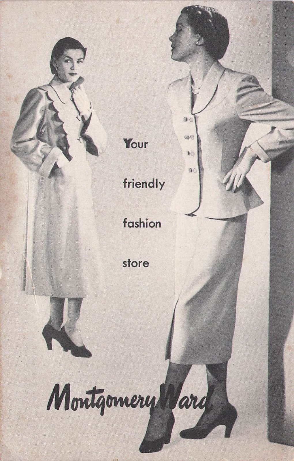Montgomery Ward Women's Fashion Advertising Postcard 1950s