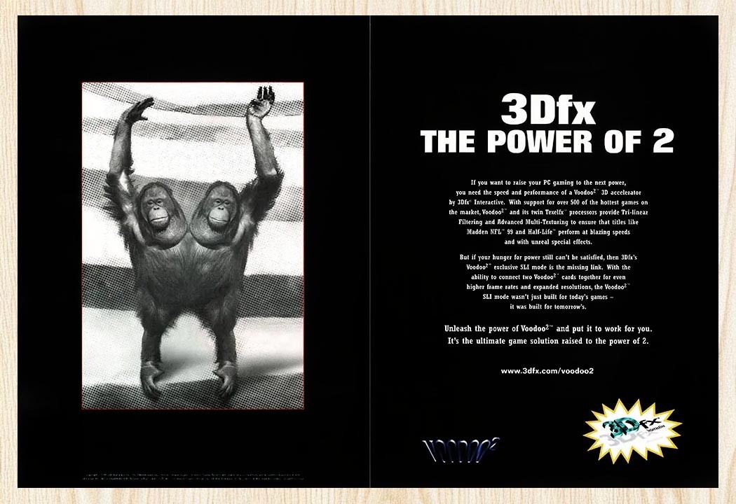1998 Voodoo 2 3dfx Original Advertisement v1
