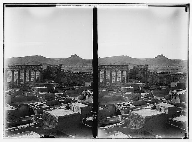 Palmyra Tadmor, Native village among ruins of Temple of the  -- 1920s Old Photo