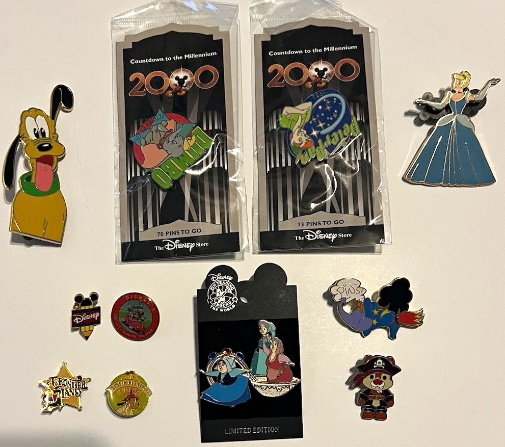 Disney Pin Lot Dumbo, Peter Pan, Cinderella, Pluto, Fairy Godmothers LE signed. Disney Pin Lot Dumbo, Peter Pan, Cinderella, Pluto, Fairy Godmothers LE signed.