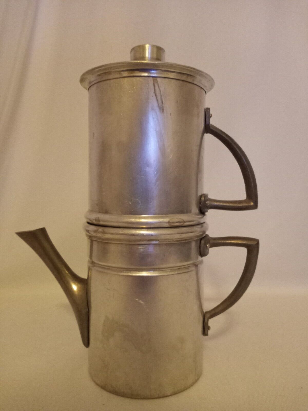 Aluminum Flip & Drip Coffee Metal Maker Two-Handle -Made in Italy