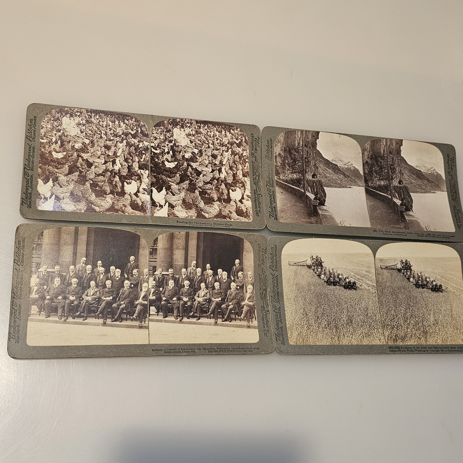 Lot of 4 Antique Underwood & Underwood Stereoview Cards 1902 Colonial Conference