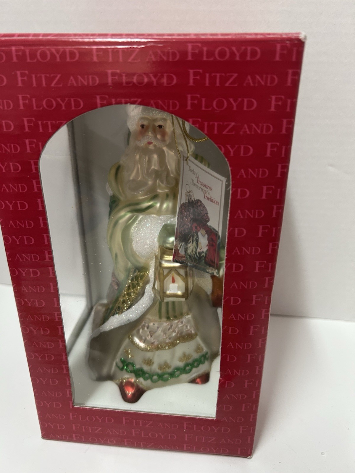 Fitz and Floyd Classics Gregorian Santa Glass Christmas Ornament