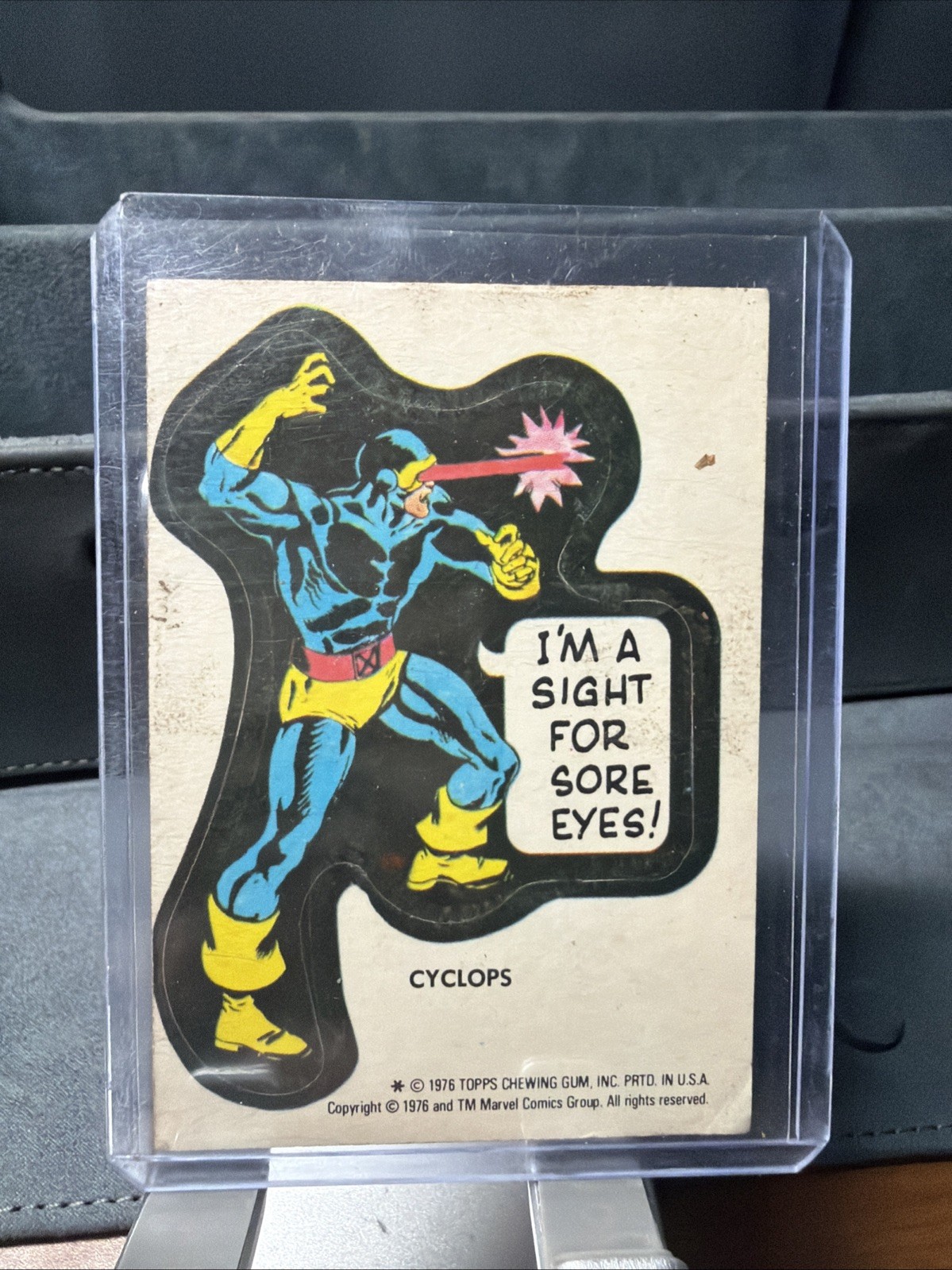 1976 Topps Cyclops Rookie Marvel Super-Heroes Sticker Vintage RC 1976 Topps Cyclops Rookie Marvel Super-Heroes Sticker Vintage RC