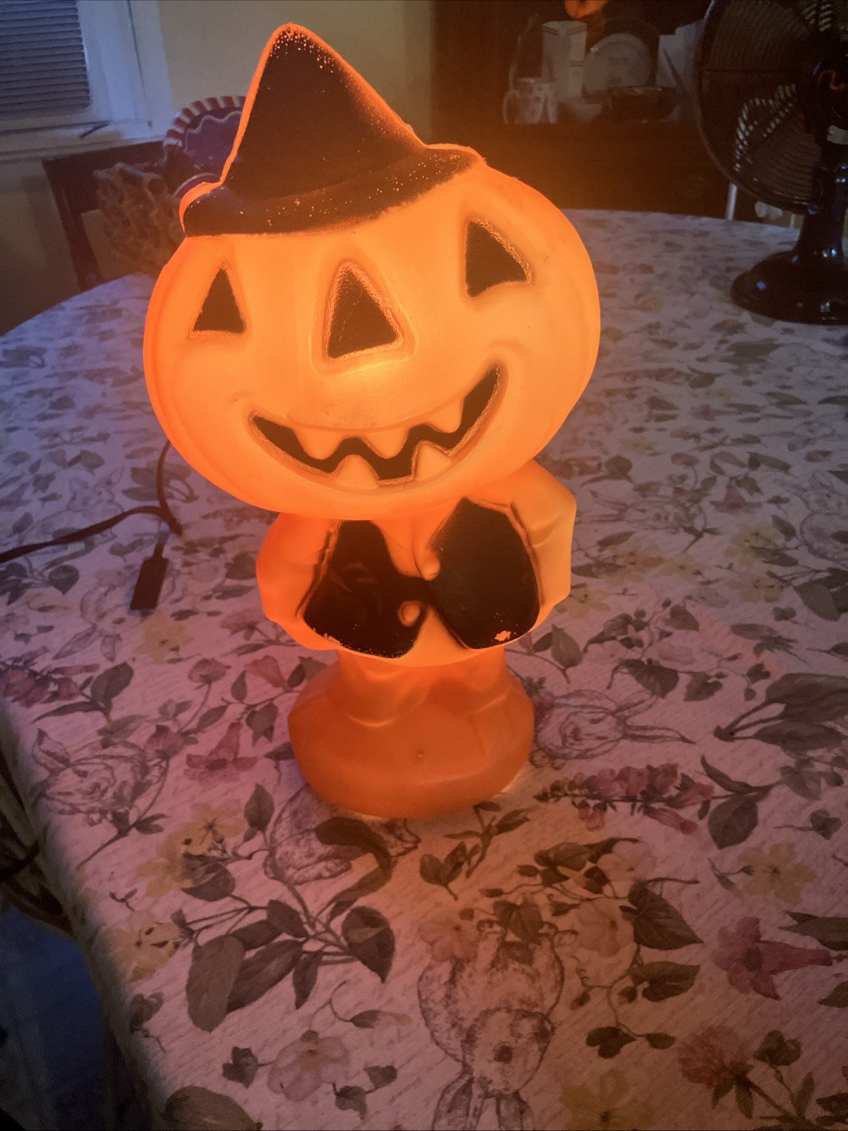 Vintage Gregg Products Jack O Lantern Pumpkin Man Scarecrow Blow Mold Halloween