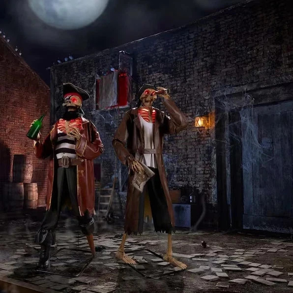 *NEW* Home Depot 2-Piece Dead Water Animated LED Pirate Duo Animatronic