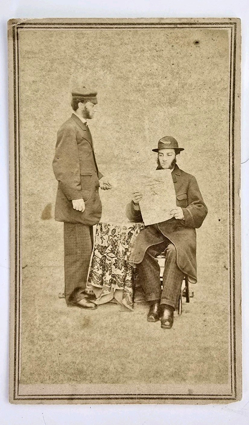 Rare Civil War Era CDV Trick Photo Double Exposure Tax Stamp Piper Manchester NH