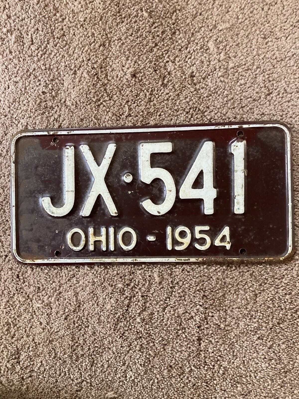 1954 Ohio License Plate -  JX 541 - Nice