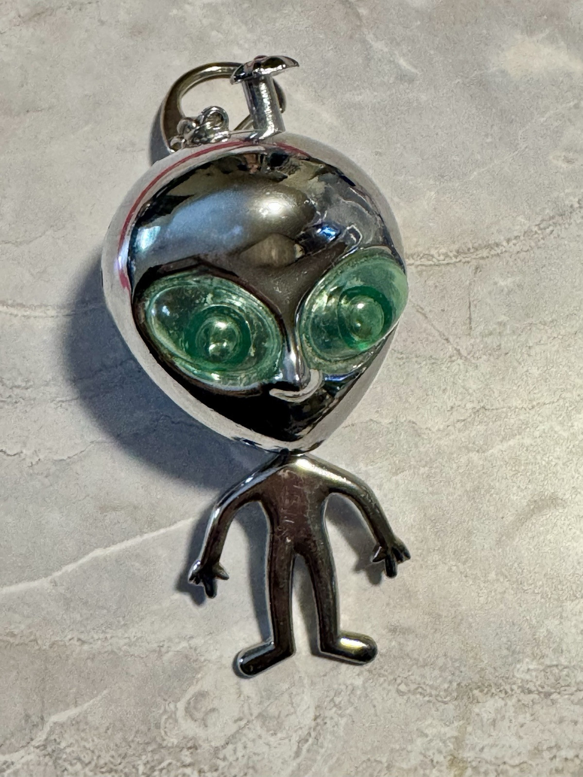 Vtg Heavy Chrome Metal Green Eyed Alien/Extraterrestrial Butane Lighter Vtg Heavy Chrome Metal Green Eyed Alien/Extraterrestrial Butane Lighter