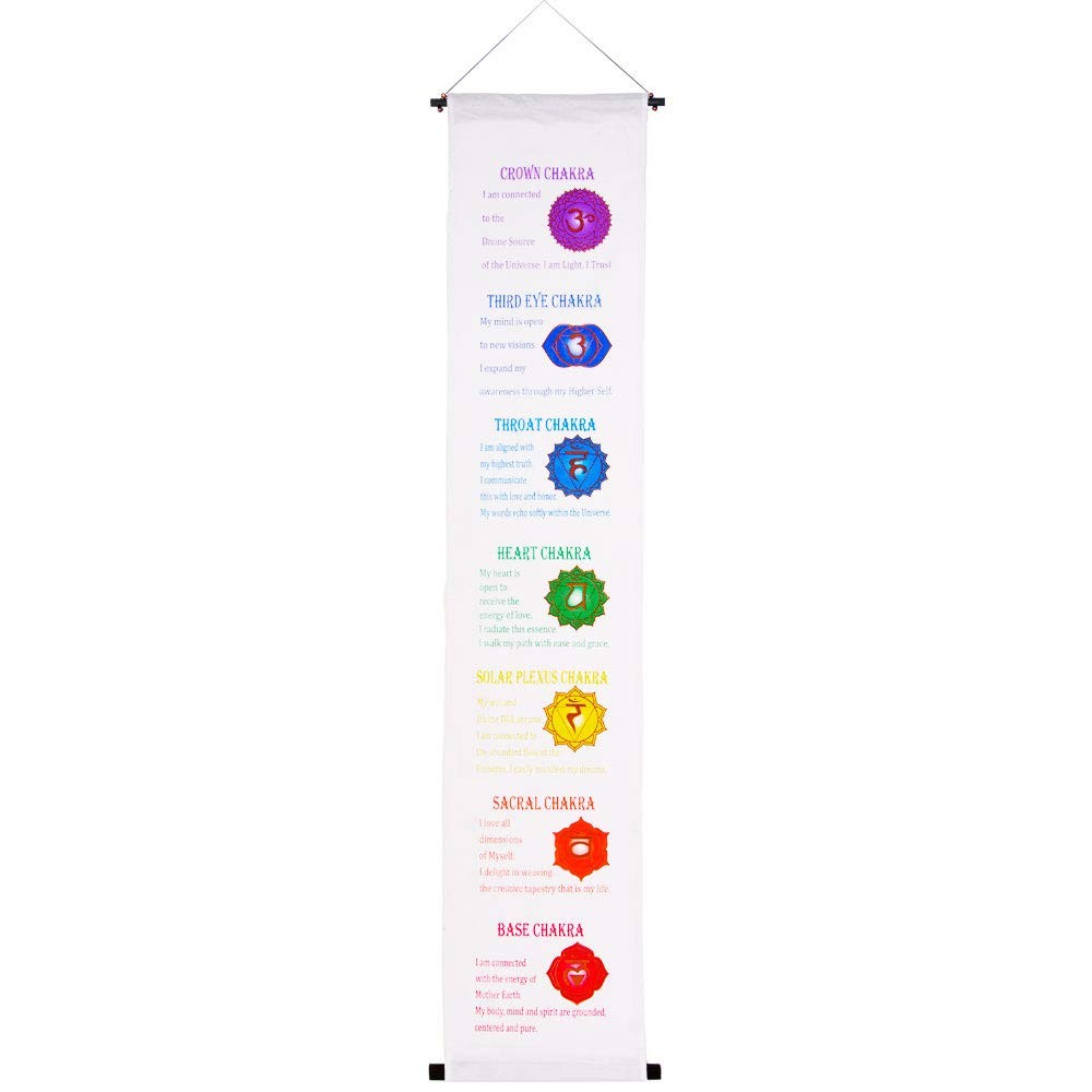 Kheops International Banner Chakras White 12 X 60 Inch Standard Functional Kheops International Banner Chakras White 12 X 60 Inch Standard Functional